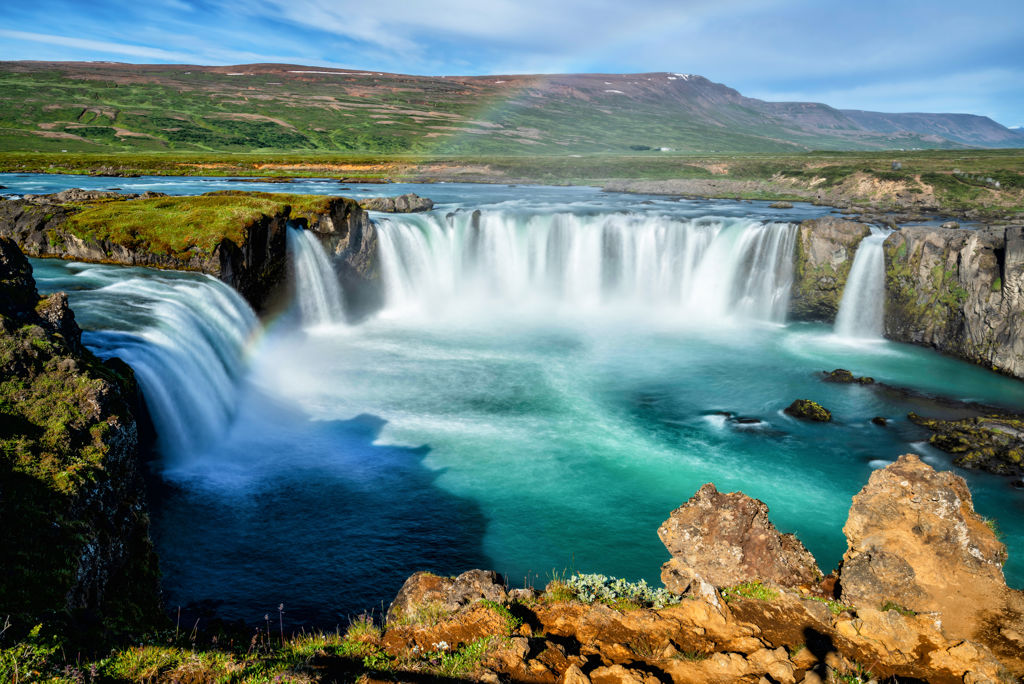 The,Godafoss,(icelandic:,Waterfall,Of,The,Gods),Is,A,Famous