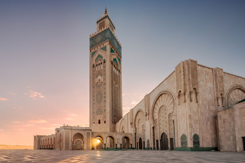 Ray,Of,Light,At,Hassan,Ii,Mosque,,Largest,Mosque,In