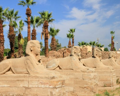 Luxor,Dromos,Or,Row,Of,Sphinx,Statues,At,Karnak,Temple,