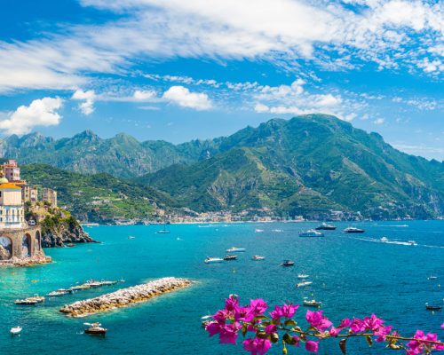 Landscape,With,Atrani,Town,At,Famous,Amalfi,Coast,,Italy