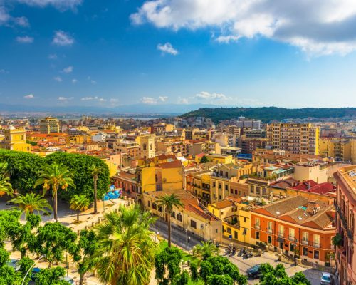 Cagliari,,Sardinia,,Italy,Old,Town,Cityscape.