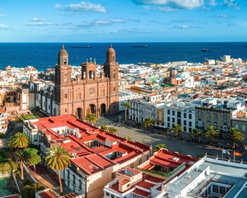 Landscape,With,Cathedral,Santa,Ana,Vegueta,In,Las,Palmas,,Gran