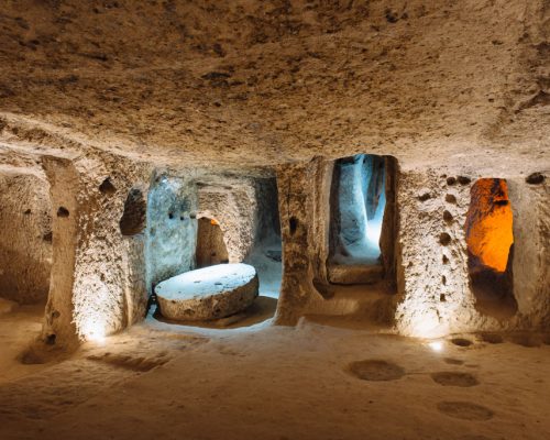 The,Derinkuyu,Underground,City,Is,An,Ancient,Multi-level,Cave,City