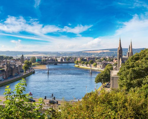 Cityscape,Of,Inverness,,Scotland,In,A,Beautiful,Summer,Day,,United