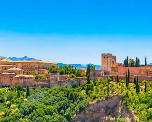 Panoramic,View,Of,The,Famous,Alhambra,,Granada,,Spain.