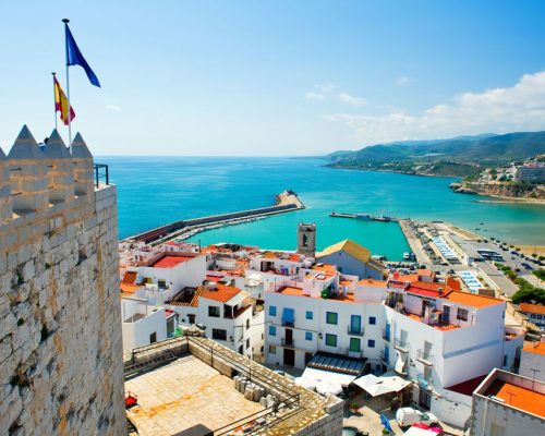 Peniscola,Port,,View,From,Castle,Papa,Luna,,Landmark,Of,The