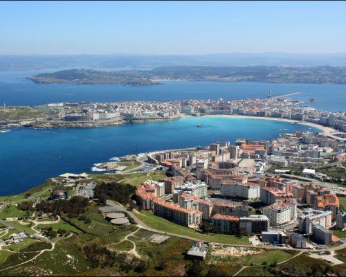 Aerial,Photography,Of,The,City,Of,La,Coruña,In,Galicia,