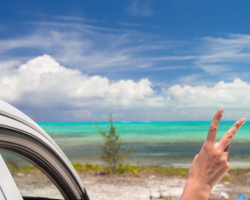 Close,Up,Raised,Hands,At,Perfect,Beach