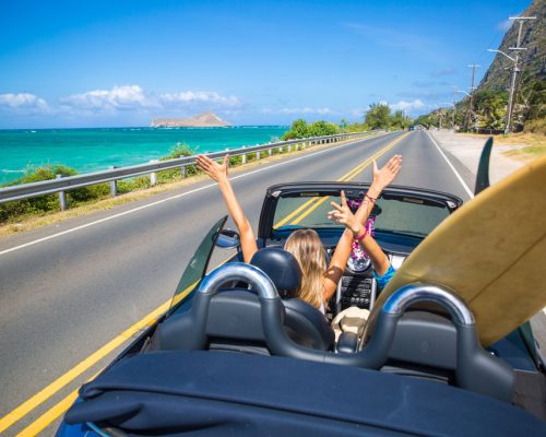 Road,Trip,Travel,-,Girls,Driving,Car,In,Freedom.,Happy