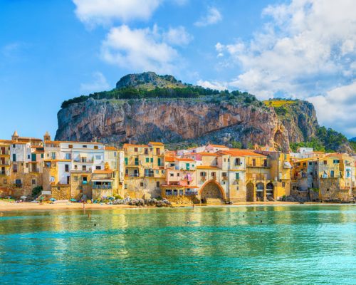 Cefalu,,Medieval,Village,Of,Sicily,Island,,Province,Of,Palermo,,Italy