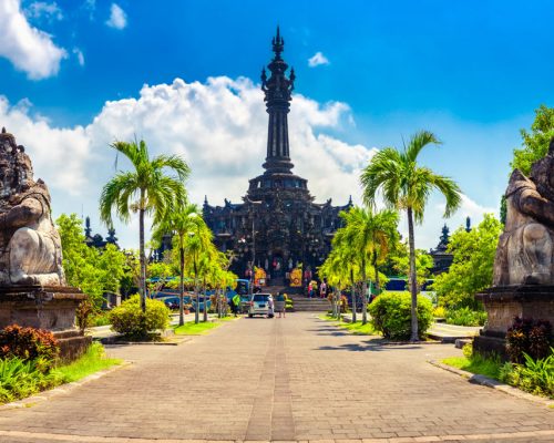 Panoramic,Landscape,Traditional,Balinese,Hindu,Temple,Bajra,Sandhi,Monument,In