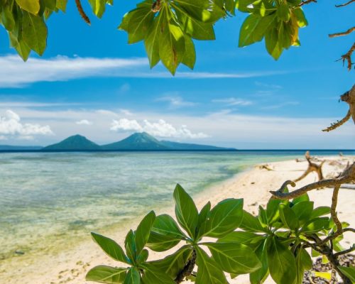 View,Rabaul,Beach,And,Volcano,In,Papua,New,Guinea