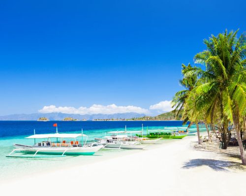 Filipino,Boat,In,The,Sea,Near,The,Beauty,Beach,At