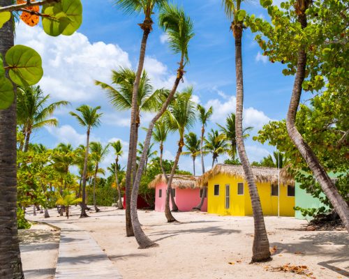 Colorful,Houses,On,Catalina,Beach,,Dominican,Republic