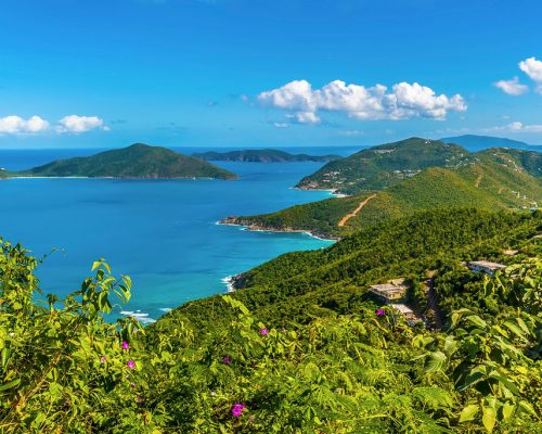 A,View,Past,Lush,Vegetation,Towards,The,Islands,Of,Guana,