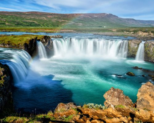 The,Godafoss,(icelandic:,Waterfall,Of,The,Gods),Is,A,Famous