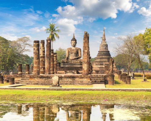 Wat,Mahathat,Temple,In,Sukhothai,Historical,Park,,Thailand,In,A