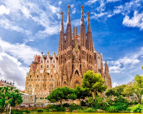 BARCELONA, SPAIN - SEPTEMBER 15,2015 : Sagrada Familia in Bar