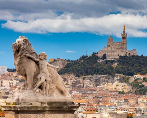 Marseilles.,Notre,Dame,De,La,Garde,Cathedral,On,A,Sunny