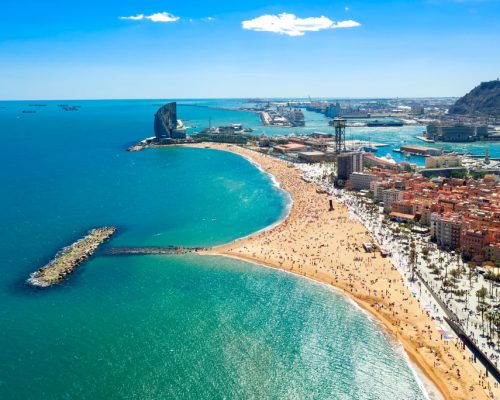 Barcelona,Central,Beach,Aerial,View,Sant,Miquel,Sebastian,Plage,Barceloneta