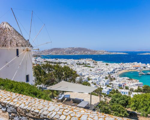 Mykonos,,Greece.,Panoramic,View,Of,Mykonos,Town,,Cyclades,Islands.
