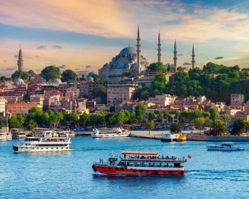 Touristic,Sightseeing,Ships,In,Istanbul,City,,Turkey.