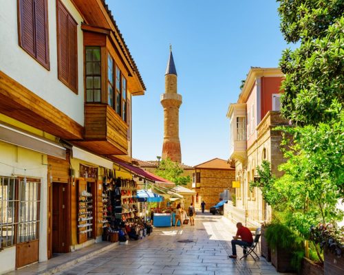 Awesome,View,Of,The,Kesik,Minare,And,An,Old,Street