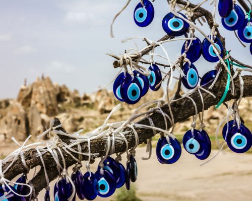 Traditional,Blue,Evil,Eyes.,Tree,With,Popular,Turkish,Souvenir.